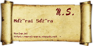 Mérai Sára névjegykártya